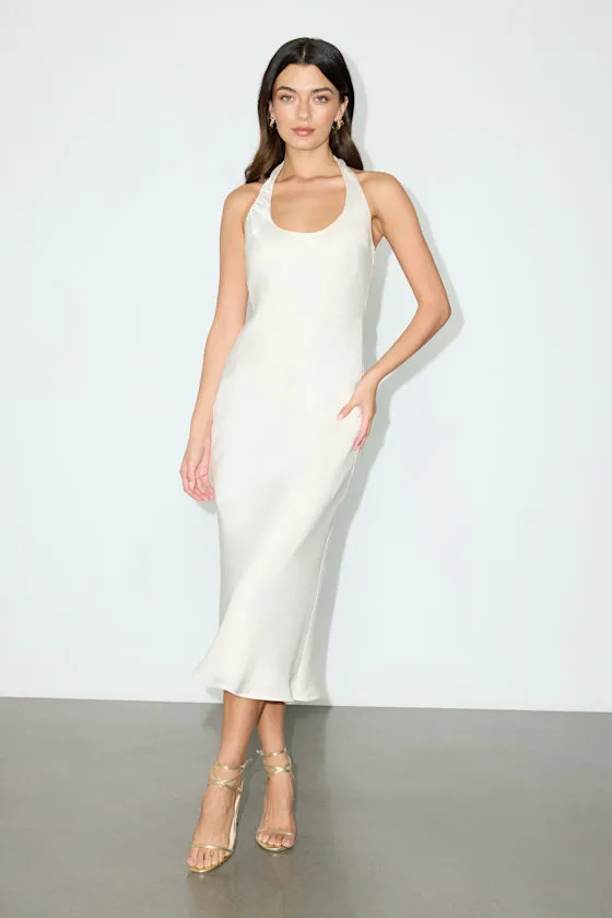 Olandria Ivory Halter Midi Slip Dress sold by Lulus product image thumbnail 2