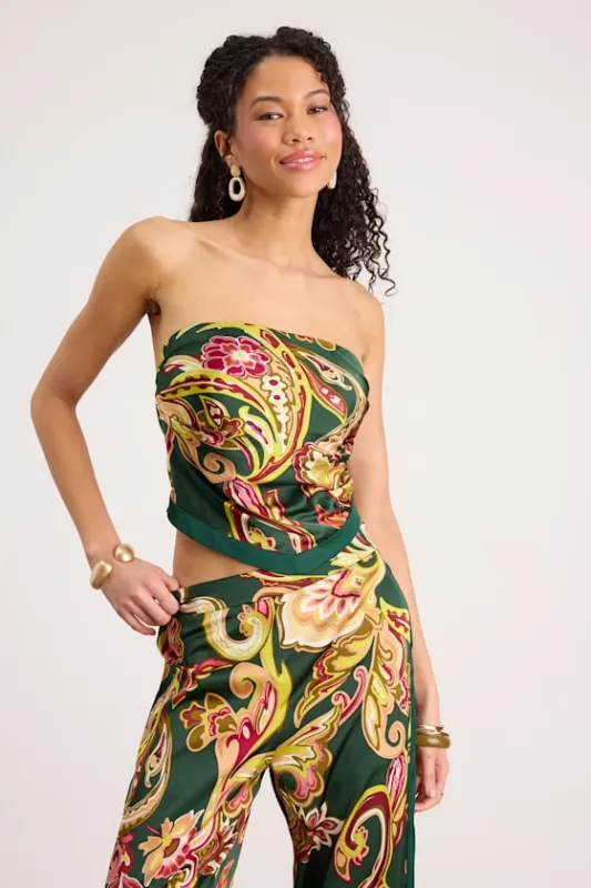 Marissa Green Boho Satin Tie-Back Two-Piece Jumpsuit sold by Lulus