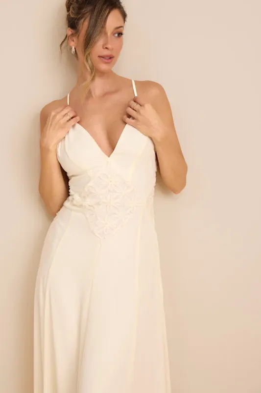 Samalia Ivory Sleeveless Applique Maxi Dress sold by Lulus