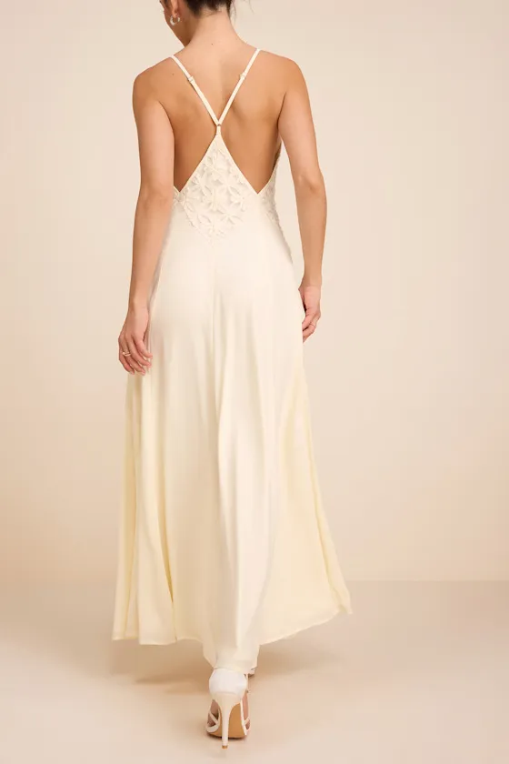 Samalia Ivory Sleeveless Applique Maxi Dress sold by Lulus product image thumbnail 4