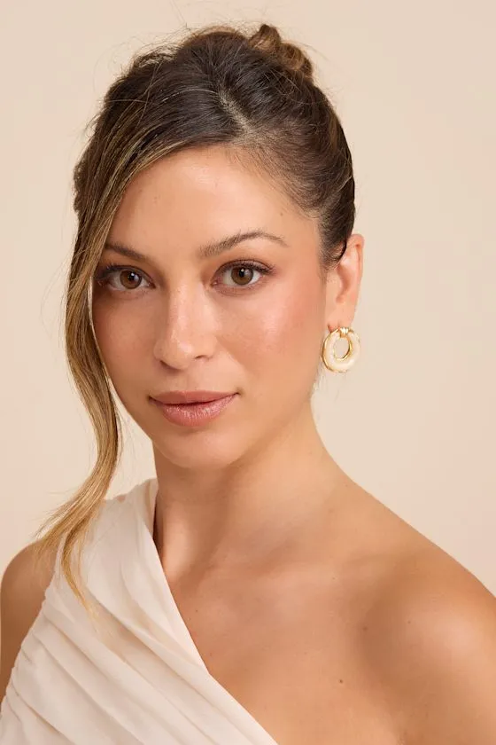Ryanna Ivory Stone Oval Stud Earrings sold by Lulus product image thumbnail 2