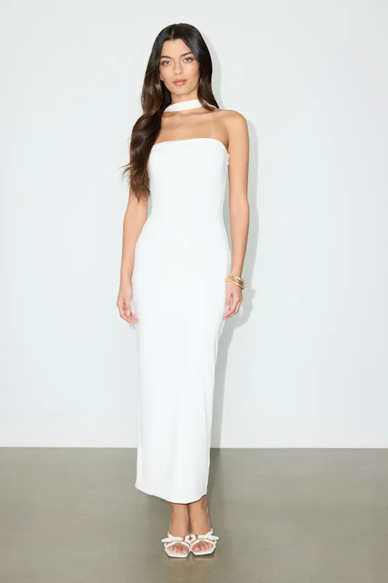 Chantal White Jersey Knit Scarf Column Maxi Dress sold by Lulus product image thumbnail 2