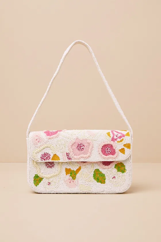Laurencia White Beaded Floral Shoulder Bag sold by Lulus product image thumbnail 2