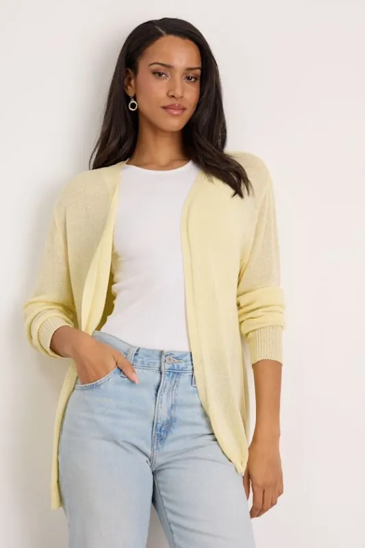 Clean Aesthetic Light Yellow Knit Cardigan Sweater sold by Lulus