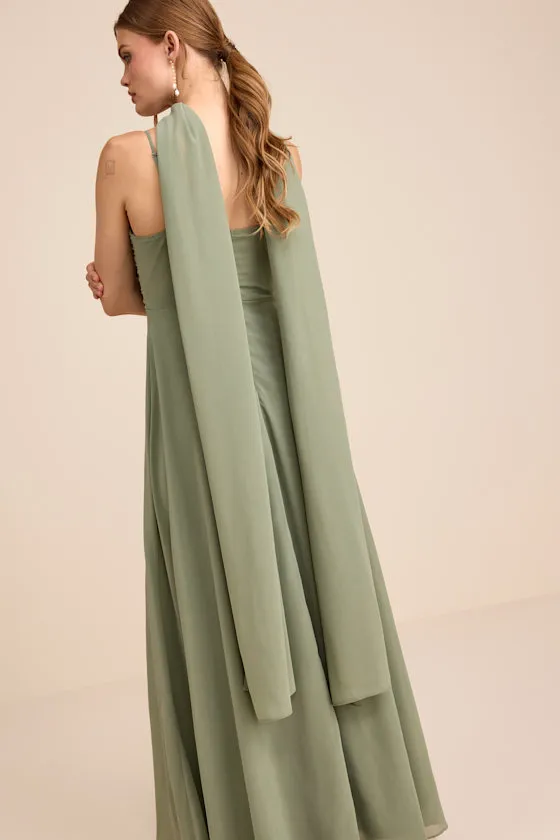 Neave Sage Chiffon Sash Scarf sold by Lulus product image thumbnail 3