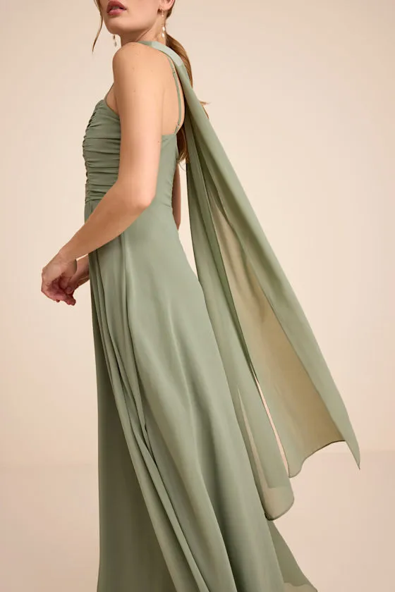 Neave Sage Chiffon Sash Scarf sold by Lulus product image thumbnail 4