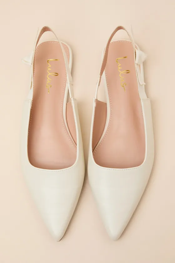 Brianna Ivory Pointed-Toe Slingback Flats sold by Lulus product image thumbnail 2