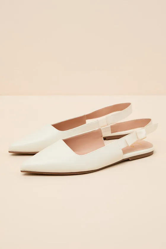 Brianna Ivory Pointed-Toe Slingback Flats sold by Lulus product image thumbnail 3
