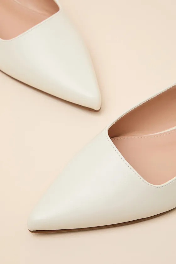 Brianna Ivory Pointed-Toe Slingback Flats sold by Lulus product image thumbnail 4