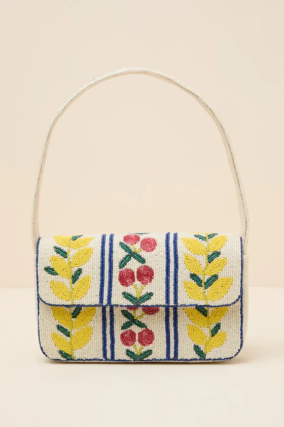 Bariella Ivory Multi Print Beaded Shoulder Bag sold by Lulus product image thumbnail 2