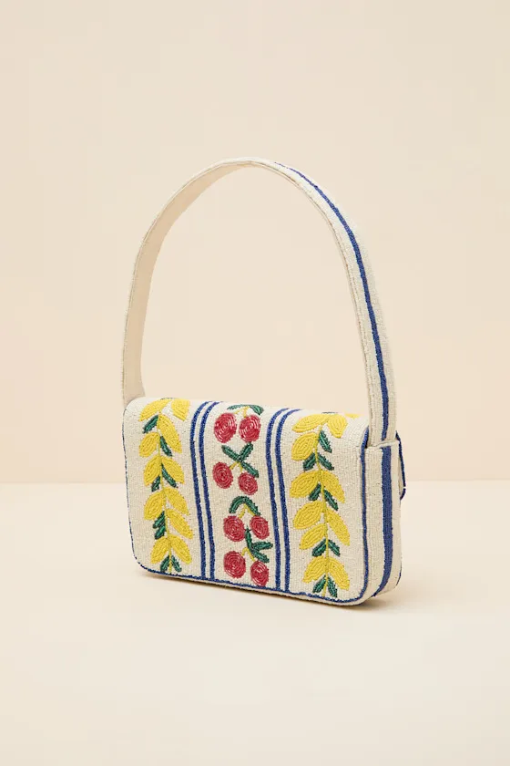 Bariella Ivory Multi Print Beaded Shoulder Bag sold by Lulus product image thumbnail 4