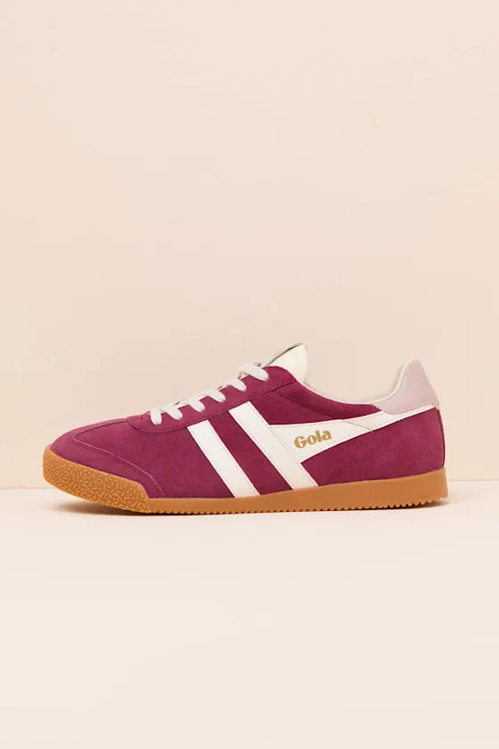 Elan Cerise Color Block Suede Leather Sneakers sold by Lulus product image thumbnail 2