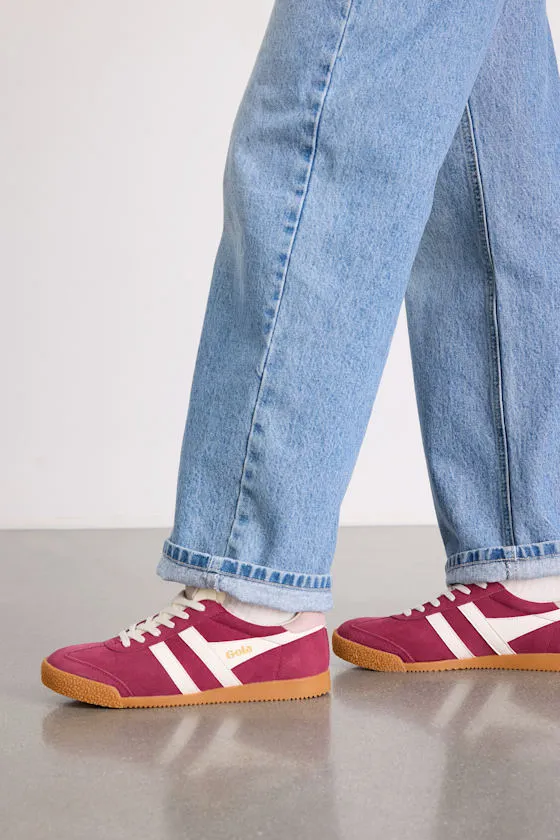 Elan Cerise Color Block Suede Leather Sneakers sold by Lulus product image thumbnail 3