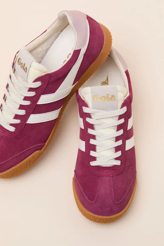 Elan Cerise Color Block Suede Leather Sneakers sold by Lulus product image thumbnail 4