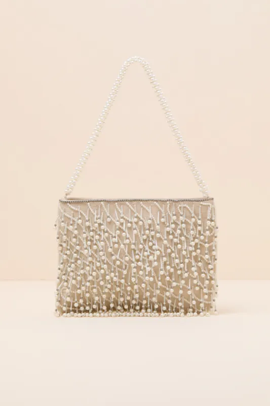 Arla Ivory Pearl Fringe Shoulder Bag sold by Lulus