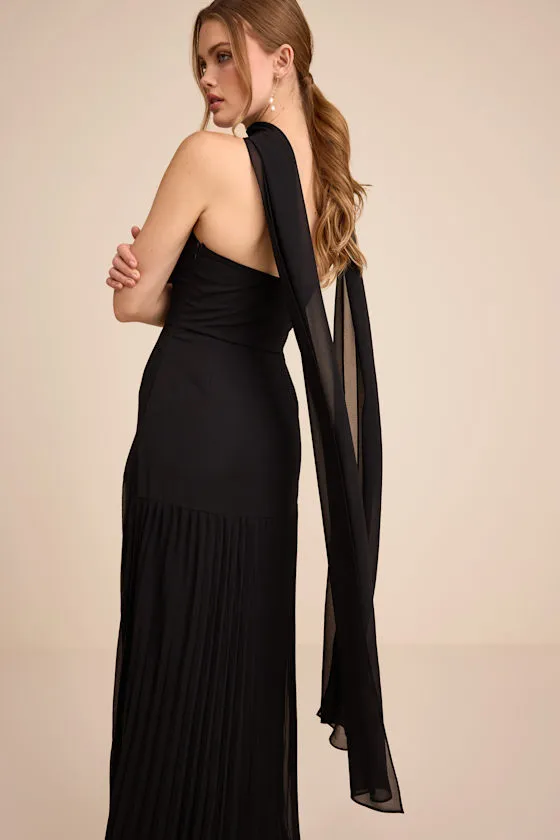 Neave Black Chiffon Sash Scarf sold by Lulus