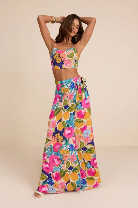 Bloom With a View Pink Floral Print Two-Piece Maxi Dress made by Lulus