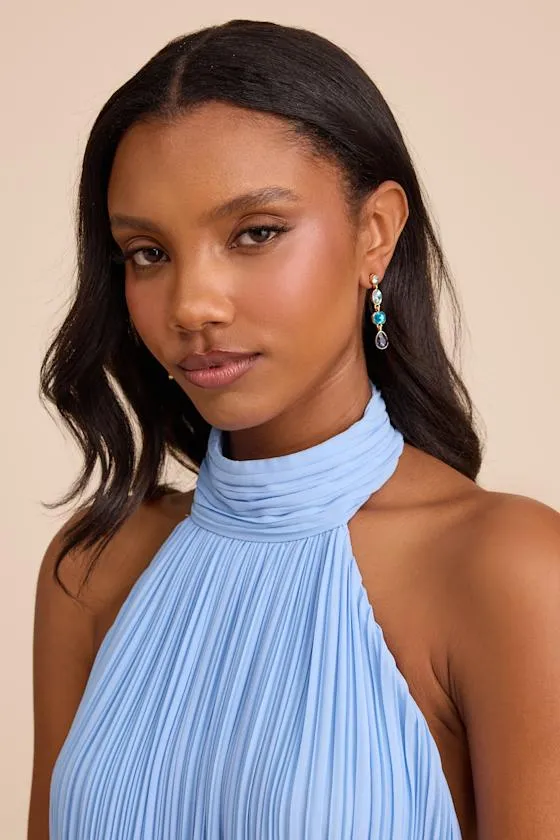 Precise Radiance Blue Rhinestone Drop Earrings sold by Lulus product image thumbnail 3