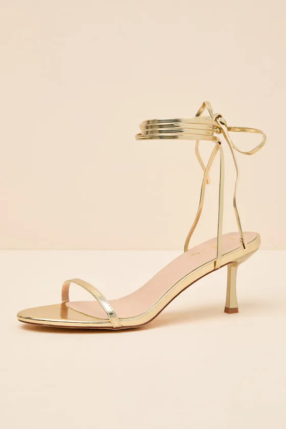 Sharlee Gold Lace-Up High Heel Sandals sold by Lulus product image thumbnail 2