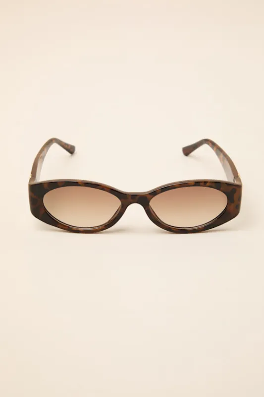 Simone Brown Tortoiseshell Cat-Eye Sunglasses sold by Lulus