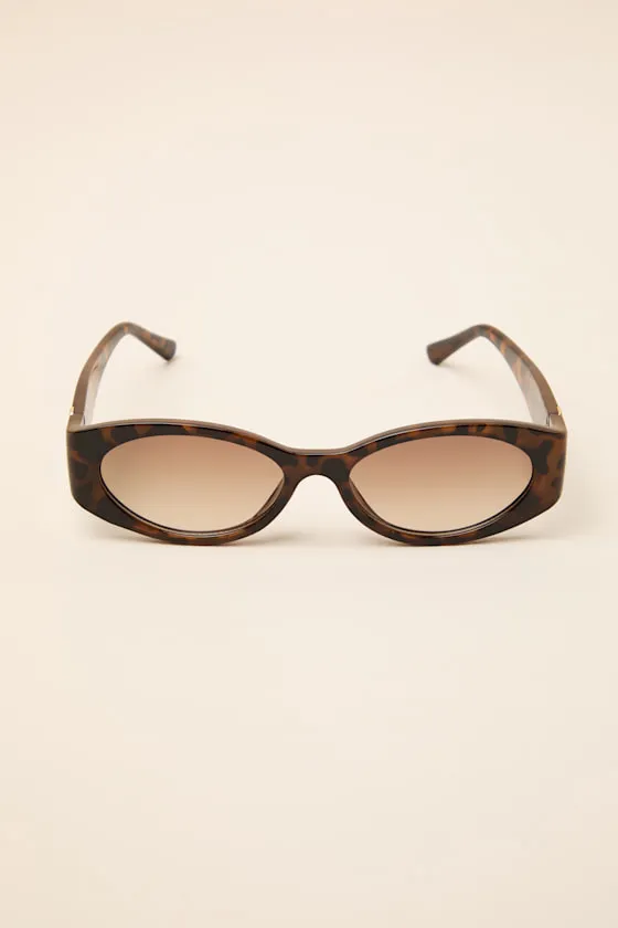 Simone Brown Tortoiseshell Cat-Eye Sunglasses sold by Lulus