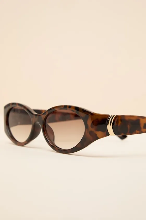 Simone Brown Tortoiseshell Cat-Eye Sunglasses sold by Lulus product image thumbnail 2