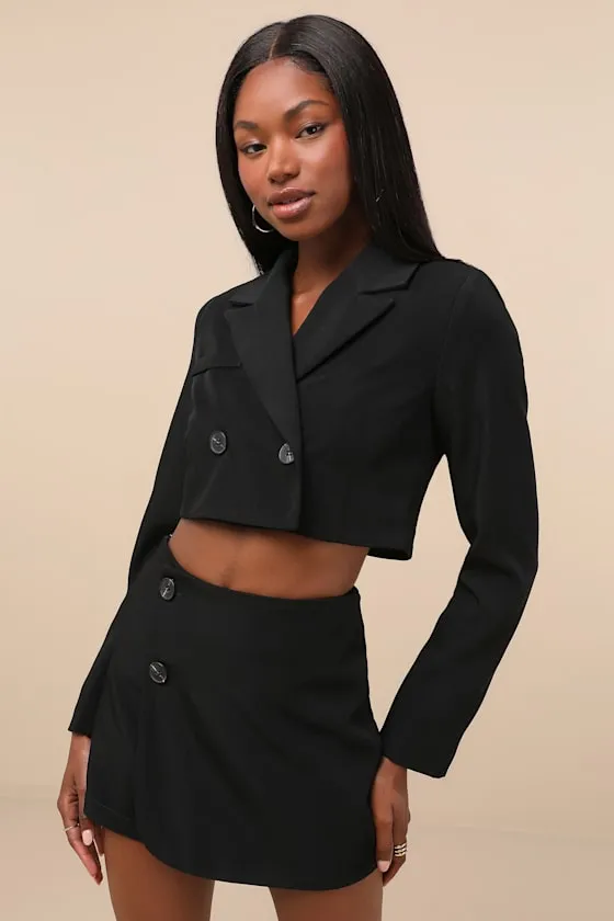 Suit 'Em Up Black High-Waisted Skort sold by Lulus product image thumbnail 4