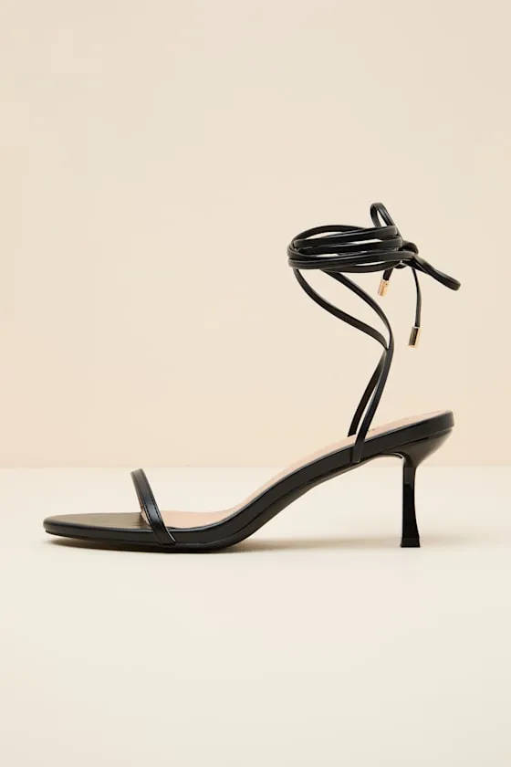 Sharlee Black Lace-Up High Heel Sandals sold by Lulus product image thumbnail 2