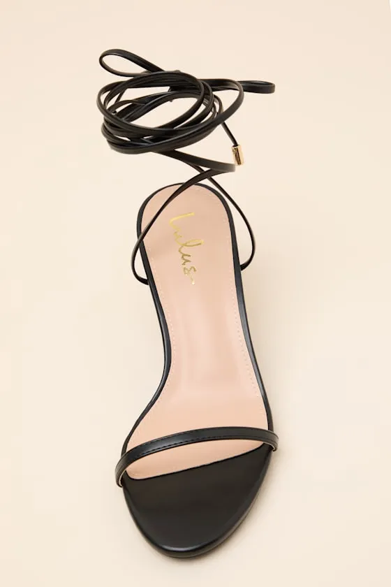 Sharlee Black Lace-Up High Heel Sandals sold by Lulus product image thumbnail 4