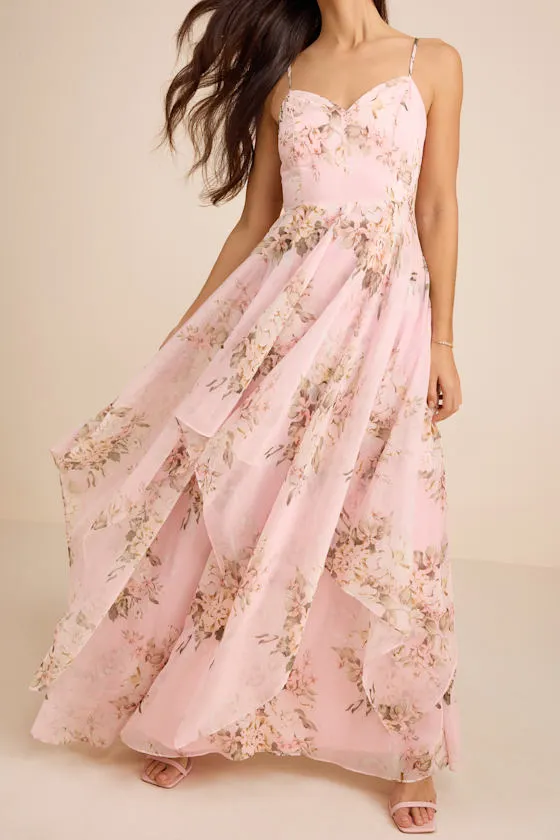 Breigh Blush Floral Sleeveless Maxi Dress sold by Lulus product image thumbnail 2