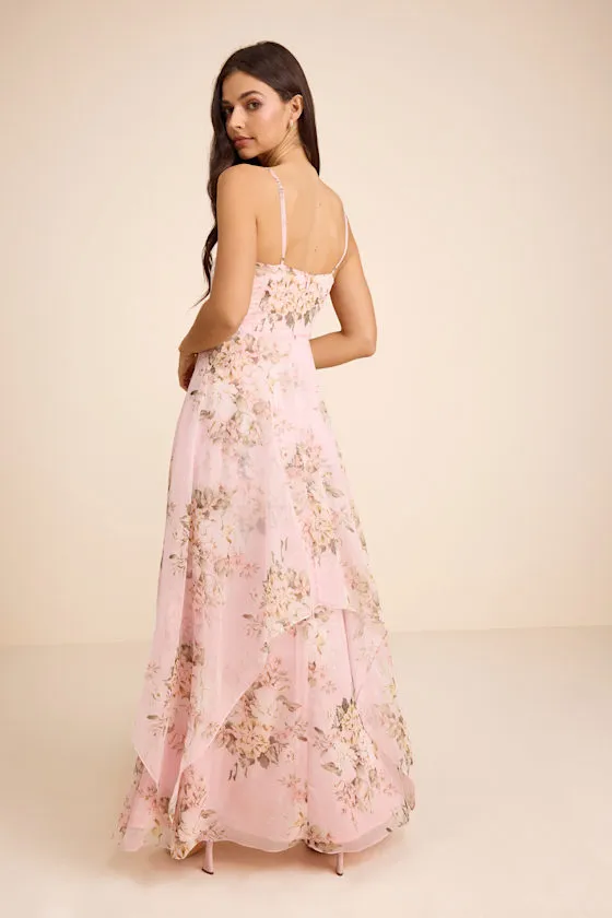 Breigh Blush Floral Sleeveless Maxi Dress sold by Lulus product image thumbnail 3