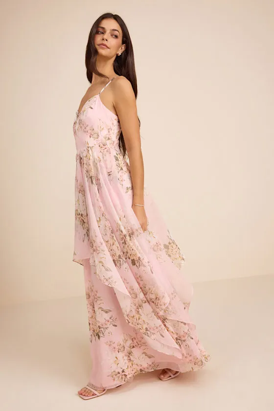 Breigh Blush Floral Sleeveless Maxi Dress sold by Lulus product image thumbnail 4