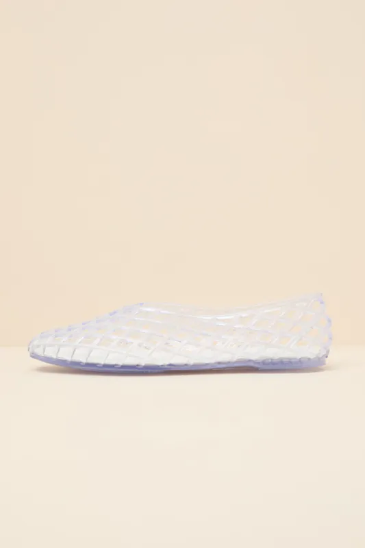 Jam Crystal Sheer Jelly Flats sold by Lulus