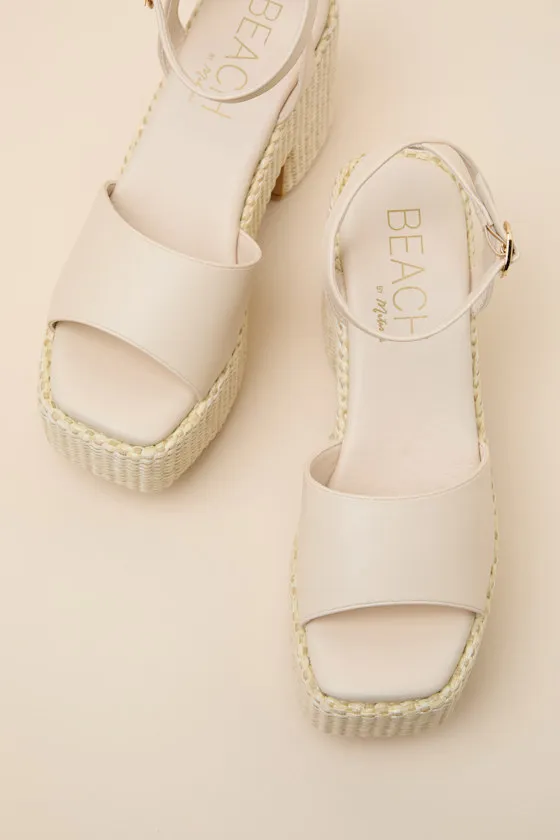 Arden Ivory Raffia Platform Ankle Strap Sandals sold by Lulus product image thumbnail 2