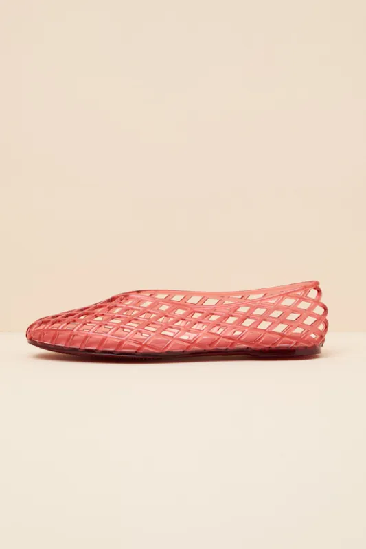 Jam Coral Sheer Jelly Flats sold by Lulus
