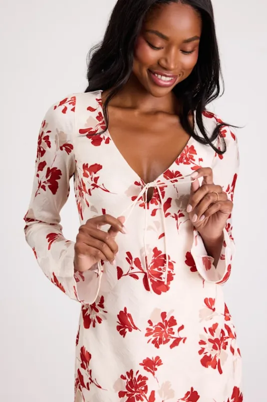 Odalis White Floral Bell Sleeve Mini Dress made by Lulus