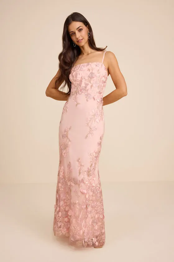 Dalina Light Pink Embroidered Maxi Dress sold by Lulus