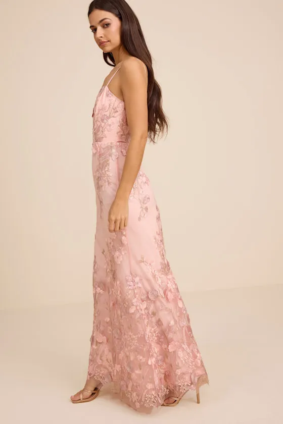 Dalina Light Pink Embroidered Maxi Dress sold by Lulus product image thumbnail 4