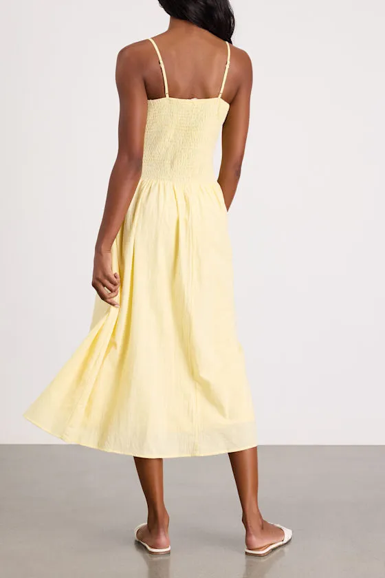 Elina Light Yellow Pleated Midi Dress sold by Lulus product image thumbnail 4