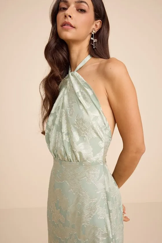 Indra Sage Floral Burnout Backless Maxi Dress sold by Lulus product image thumbnail 2