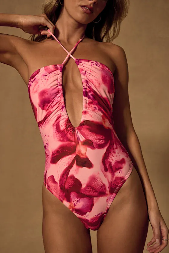 Daniela Pink Floral One-Piece Swimsuit sold by Lulus product image thumbnail 4