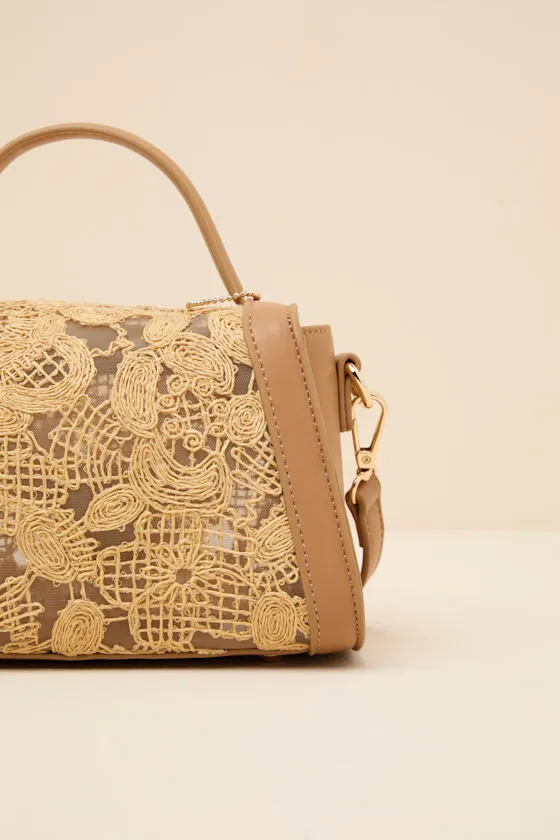 Tansy Natural Woven Raffia Mini Crossbody Handbag sold by Lulus product image thumbnail 3