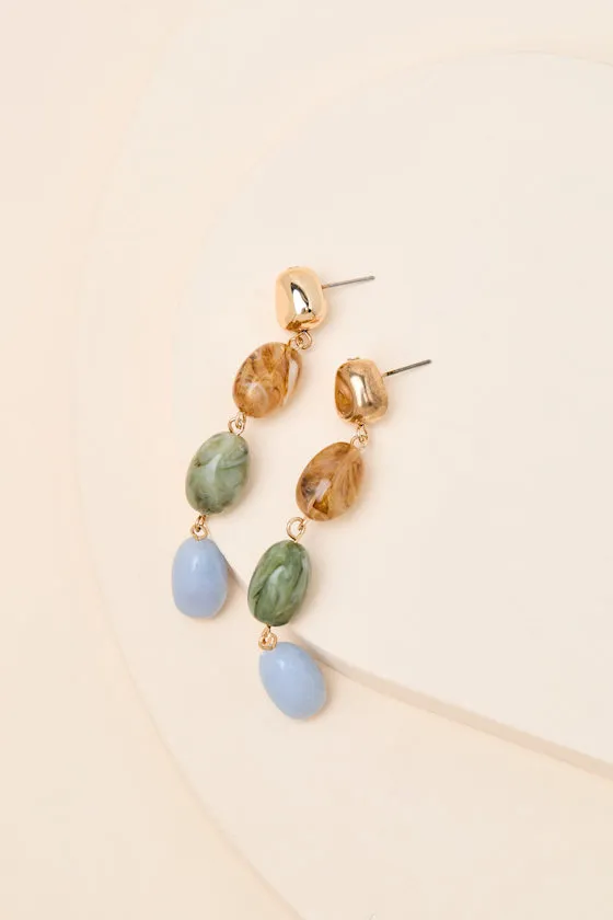 Lesia Gold Multi Stone Drop Earrings sold by Lulus product image thumbnail 4