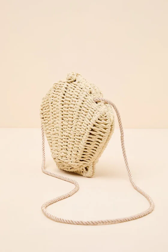 Andrina Beige Woven Straw Seashell Crossbody Bag sold by Lulus product image thumbnail 2
