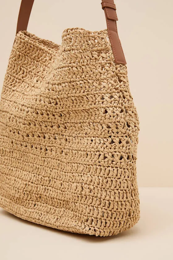 Naomi Tan Woven Raffia Shoulder Bag sold by Lulus product image thumbnail 4