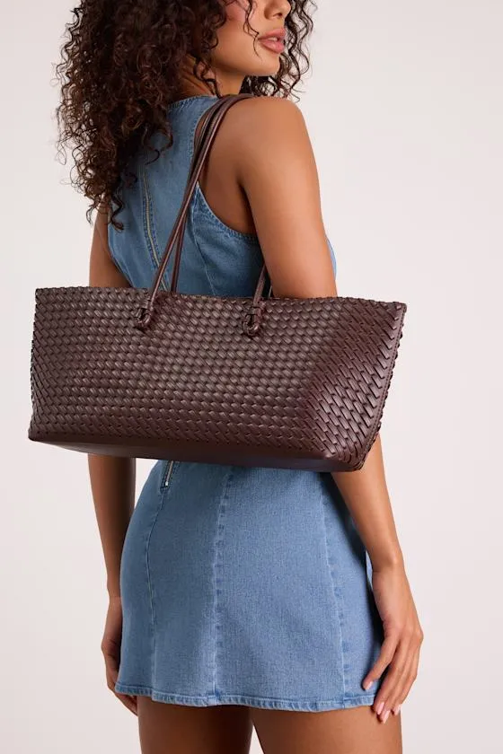 Amaris Brown Woven Tote Bag sold by Lulus product image thumbnail 3