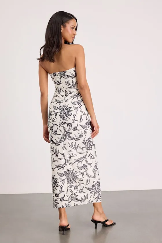 Kezia White Floral Column Midi Dress sold by Lulus product image thumbnail 3