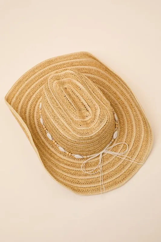 Sundae Natural Stripe Woven Cowboy Hat made by Lulus