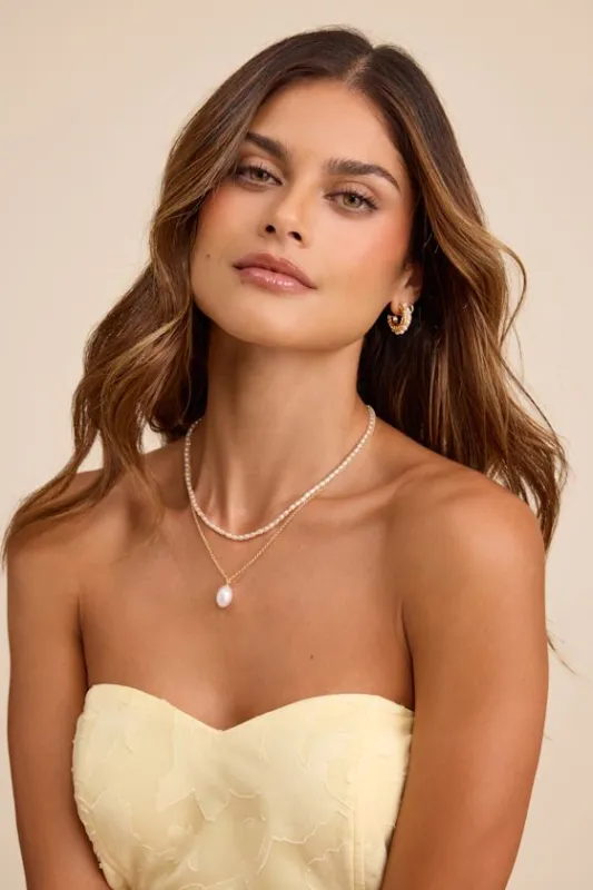 Pacific Pearl 14KT Gold Layered Necklace made by ettika
