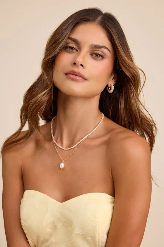 Pacific Pearl 14KT Gold Layered Necklace sold by Lulus